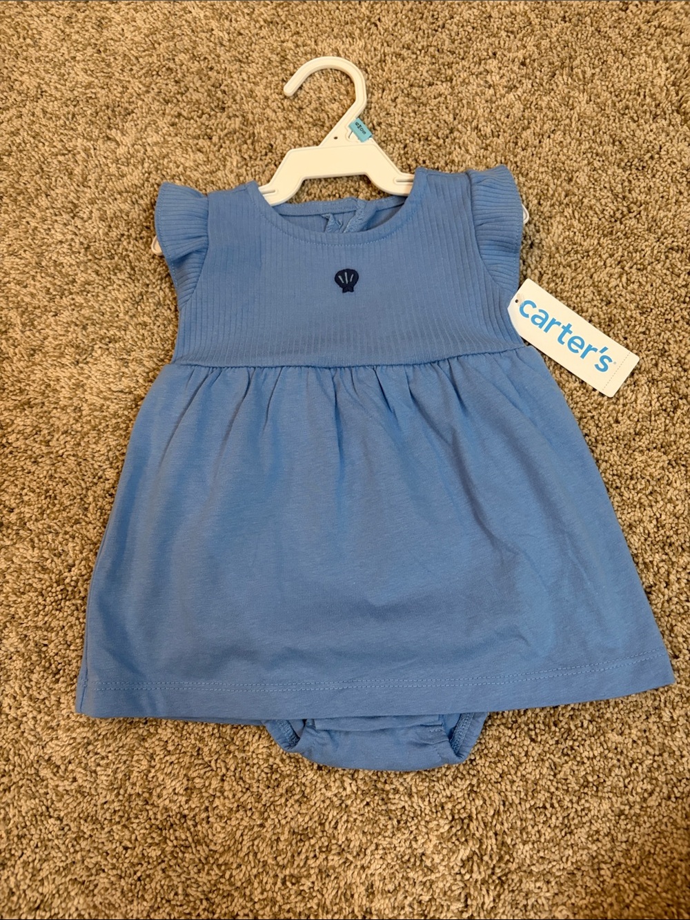 Carter's Light Blue Knit Baby Dress with Bloomer